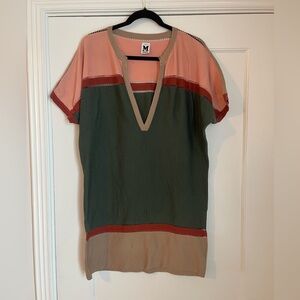Missoni Color Block Dress with a Deep V Neckline, Women’s Size 8